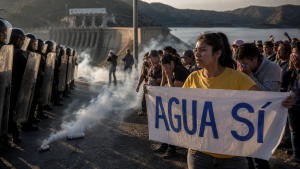 una multitud protestó 